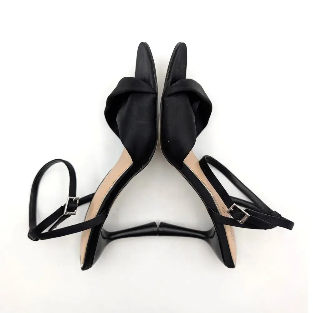 Jewel Badgley Mischka Kaia Ankle Strap Sandals Women's Black Size US8 EU38.5